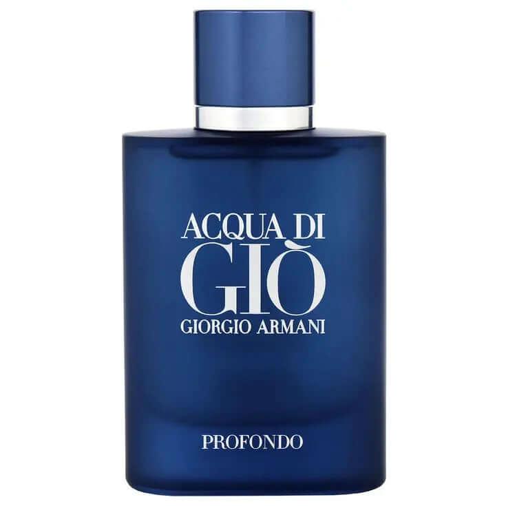 Acqua di Giò Profondo fragrance sample for men by Giorgio Armani - blue bottle.