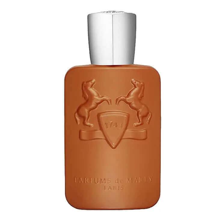 Althaïr Parfums de Marly for men, amber vanilla fragrance bottle with embossed design.
