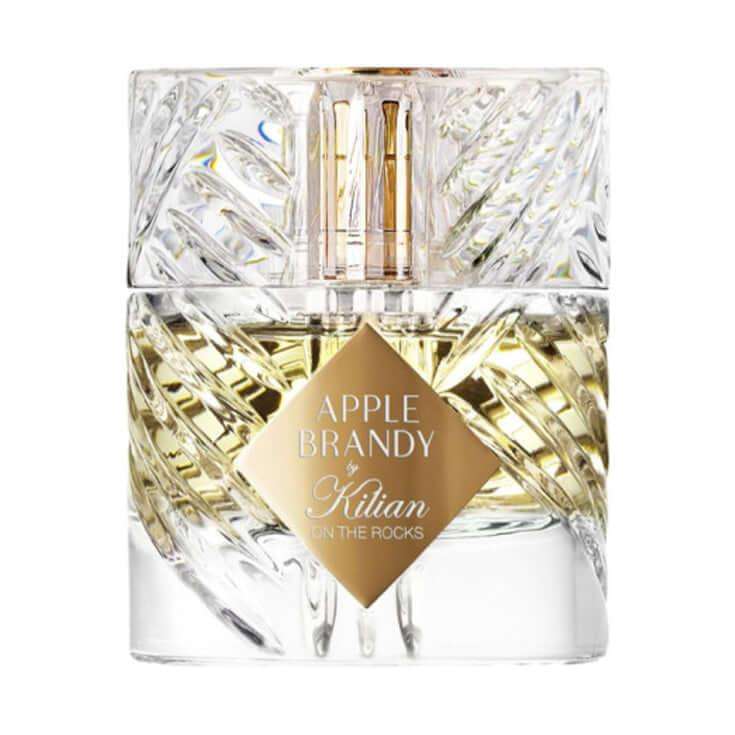 Apple Brandy on the Rocks fragrance bottle with intricate design.