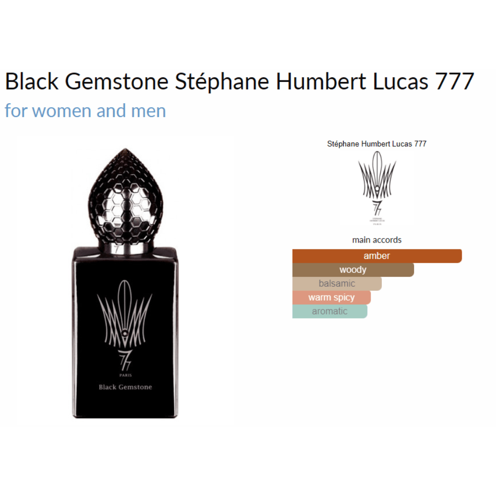 Black Gemstone Stéphane Humbert Lucas 777 for women and men Decant Samples - Decant Sample