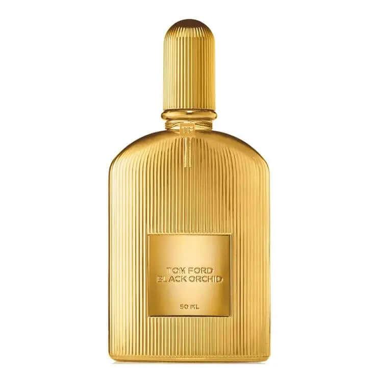 Gold bottle of Black Orchid Tom Ford decant for women.