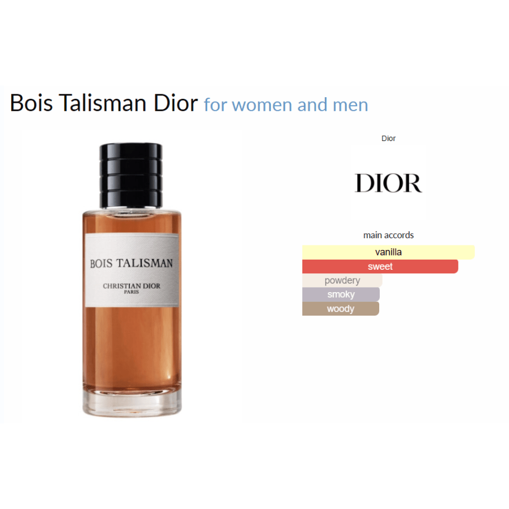 Bois Talisman Dior for women and men - Decant Sample
