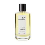 Coco Vanille Mancera fragrance bottle with amber liquid, ideal for women seeking a tropical vanilla scent.