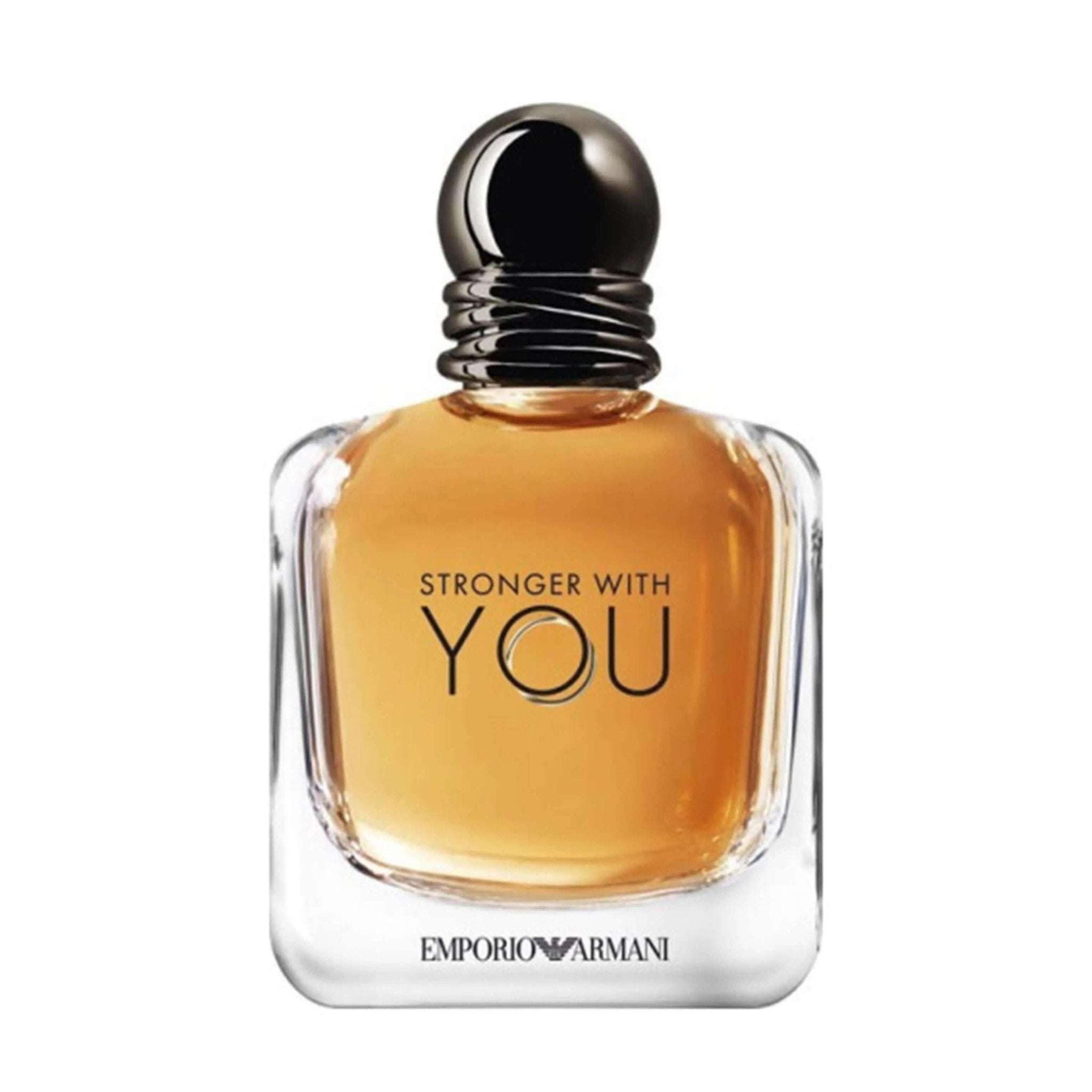 Emporio Armani Stronger With You fragrance sample bottle for men.