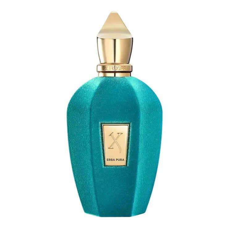 Erba Pura Xerjoff decant fragrance sample bottle against a white background.