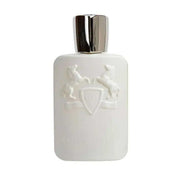 Galloway Parfums de Marly fragrance sample for men and women, white bottle with embossed design.