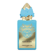 God of Fire Stéphane Humbert Lucas 777 fragrance bottle against white background.