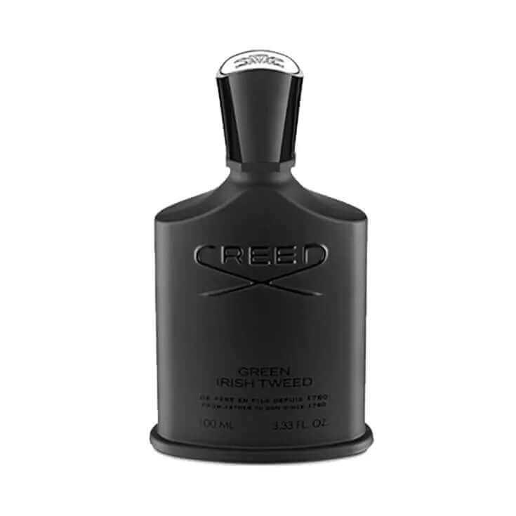 Green Irish Tweed Creed decant fragrance samples for men, showcasing a woody floral musk scent.