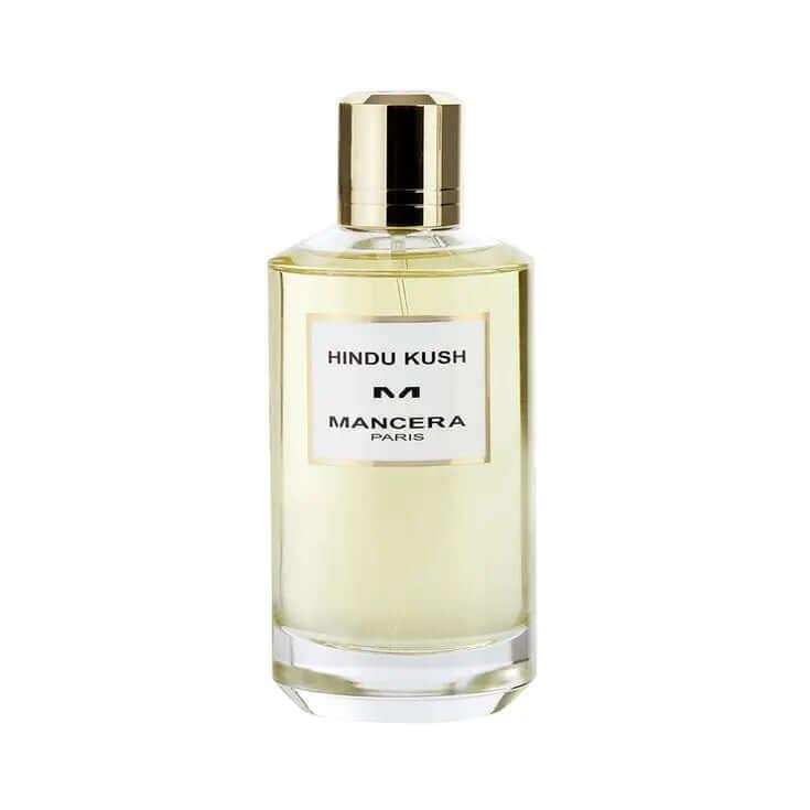 Hindu Kush Mancera fragrance bottle for women and men, amber woody scent.