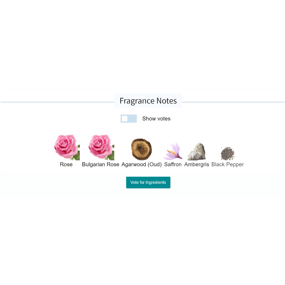 Fragrance notes of Les Sables Roses by Louis Vuitton, including rose, Bulgarian rose, agarwood (oud), saffron, ambergris, and black pepper.