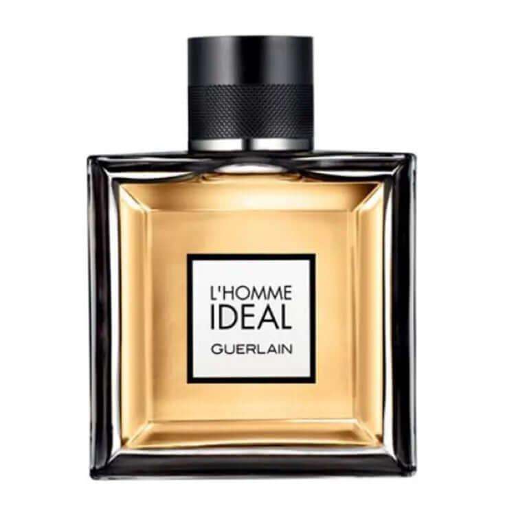 L’Homme Ideal Guerlain fragrance bottle for men, featuring a sleek design.