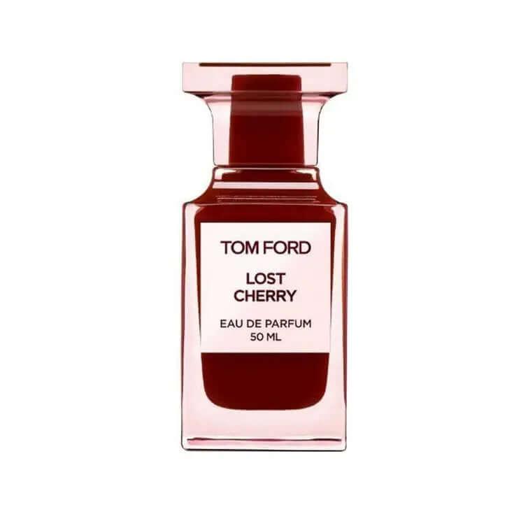 Lost Cherry Tom Ford fragrance bottle for women and men, amber floral scent.