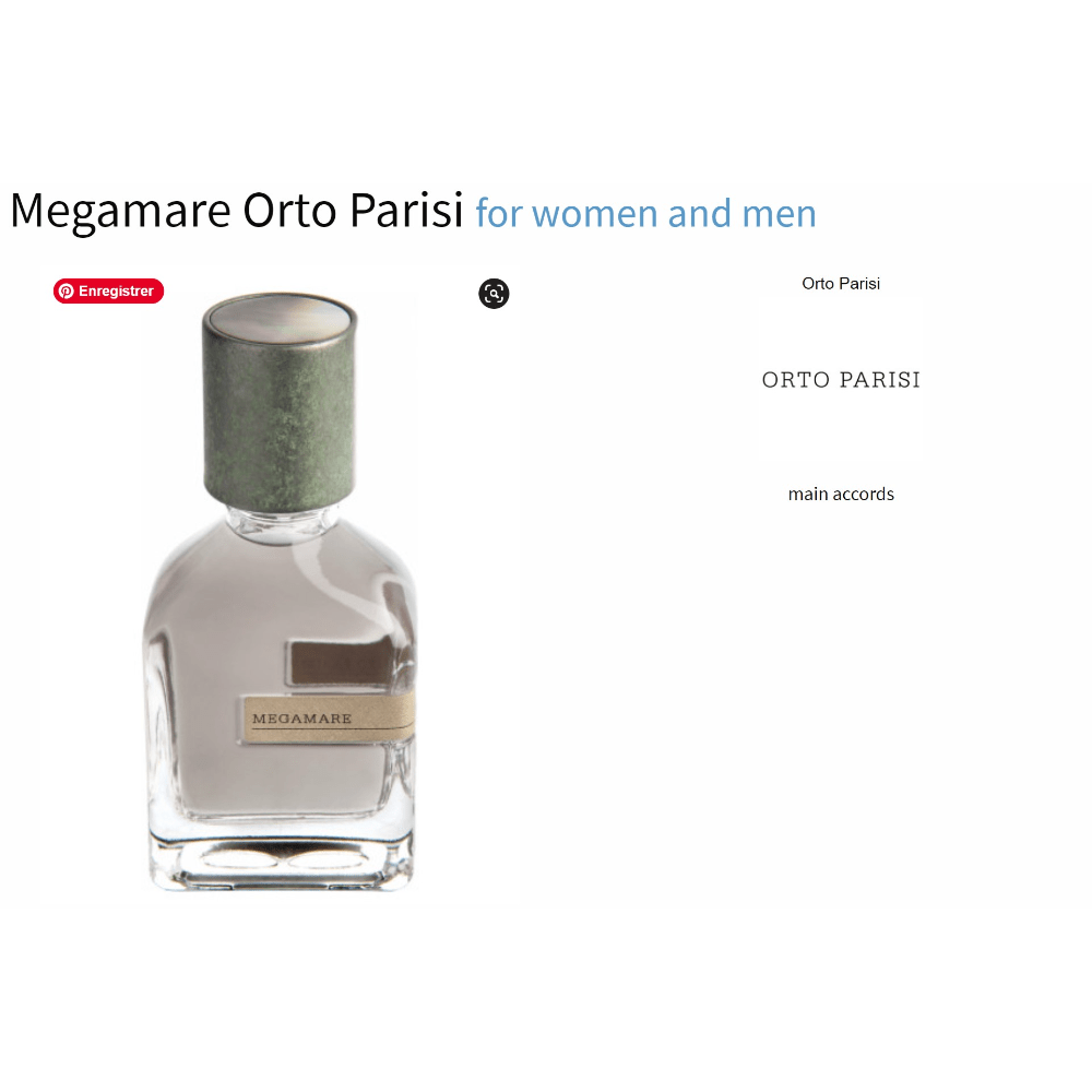 Megamare Orto Parisi fragrance bottle for women and men.