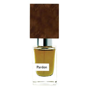 Pardon Nasomatto men's fragrance decant bottle with brown cap.