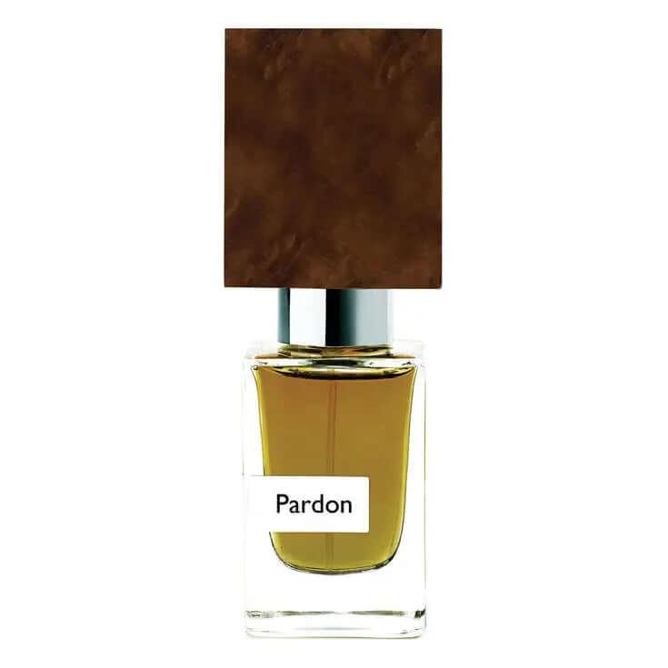 Pardon Nasomatto men's fragrance decant bottle with brown cap.