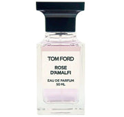 Tom Ford Rose D'Amalfi fragrance bottle with black cap, 50 ml.