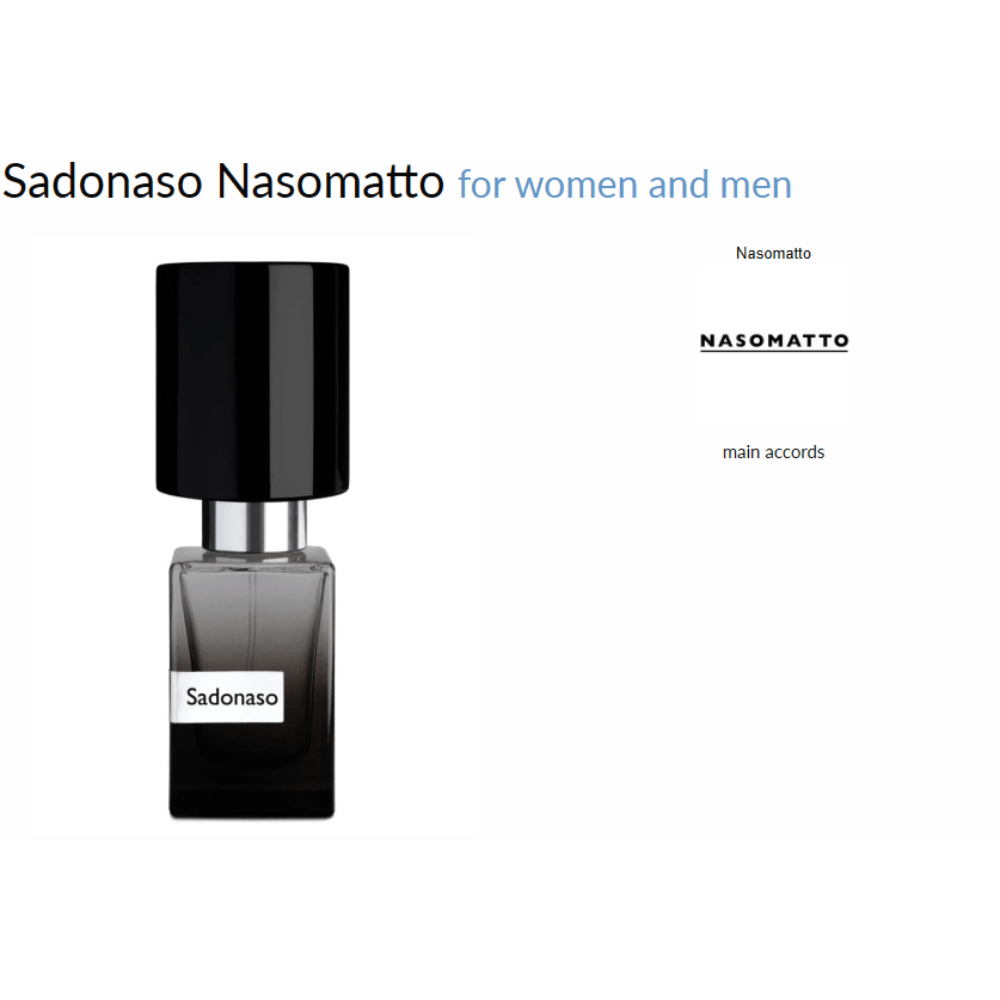 Sadonaso Nasomatto for women and men Decant Samples - Decant Sample