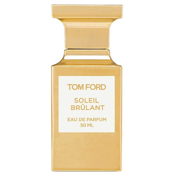 Tom Ford Soleil Brûlant fragrance bottle for women and men, amber woody scent, decant sample.