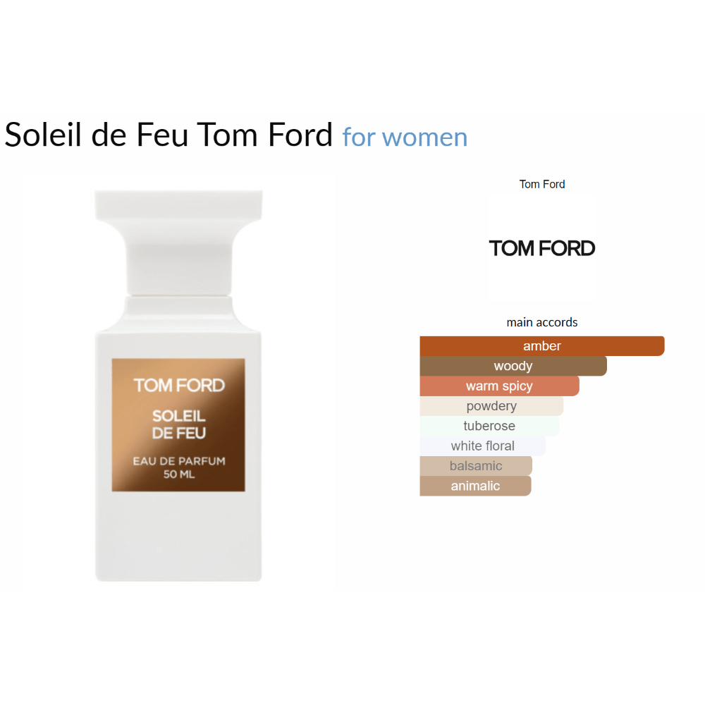 Soleil de Feu Tom Ford for women Decant Samples - Decant Sample