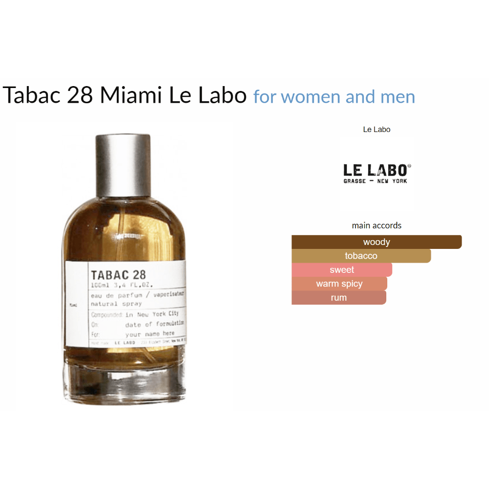 Tabac 28 Miami Le Labo for women and men - Decant Sample